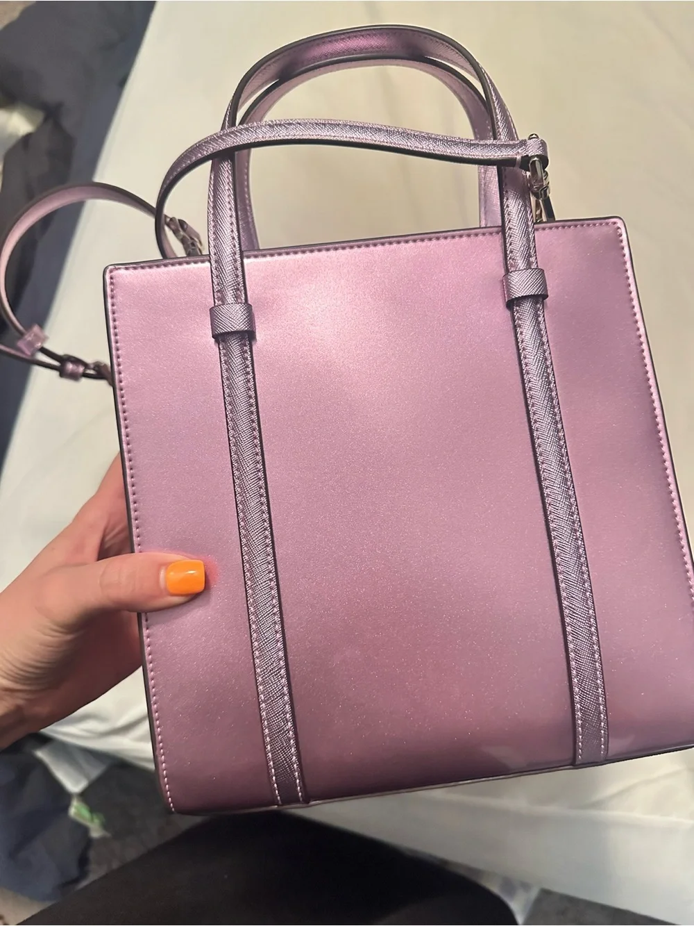 kate spade Metallic Lilac Pink Crossbody Bag